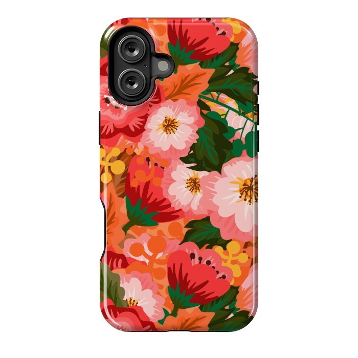 iPhone 16 Plus StrongFit Bouquet of flowers in pom poms and dahlias by ArtsCase