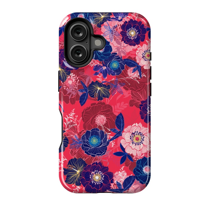 iPhone 16 StrongFit Country Flowers in Red Sky by ArtsCase