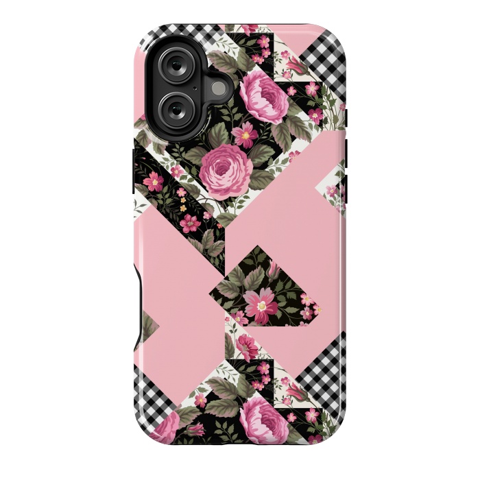 iPhone 16 Plus StrongFit elegant roses with pink background by ArtsCase