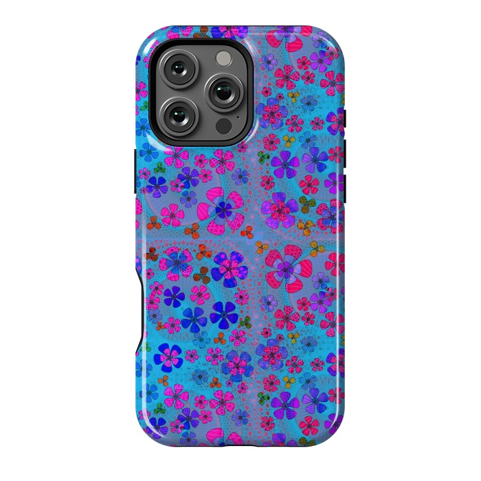 iPhone 16 Pro Max StrongFit psychedelic flowers in summer by ArtsCase