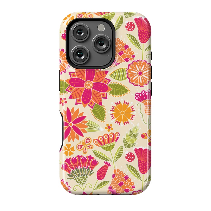 iPhone 16 Pro StrongFit geometric colored flowers by ArtsCase