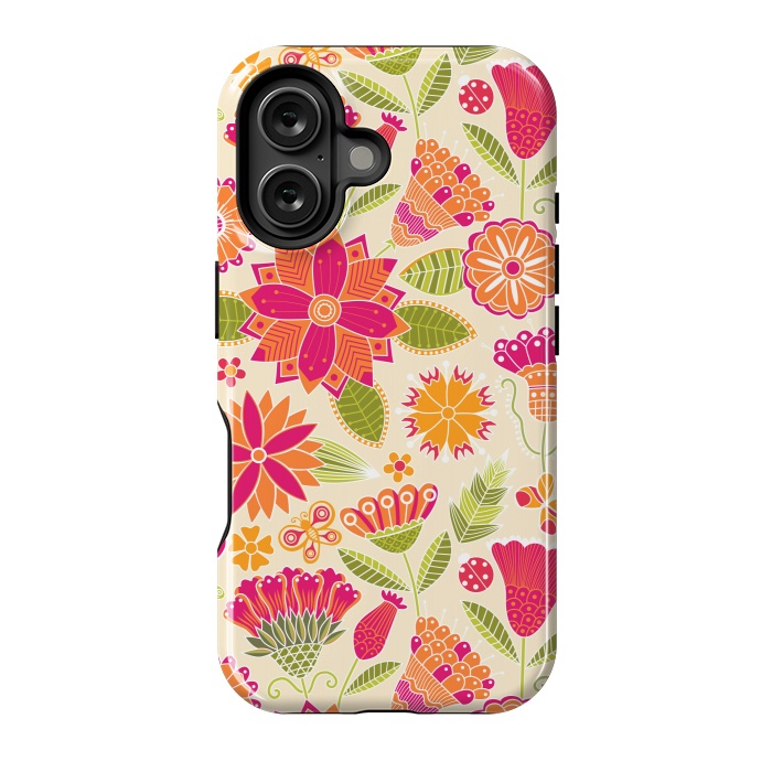 iPhone 16 StrongFit geometric colored flowers by ArtsCase