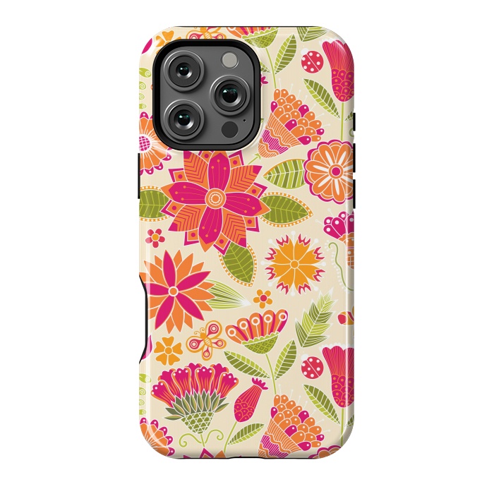 iPhone 16 Pro Max StrongFit geometric colored flowers by ArtsCase