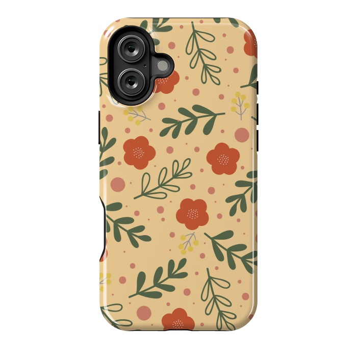 iPhone 16 Plus StrongFit orange flowers for october by ArtsCase