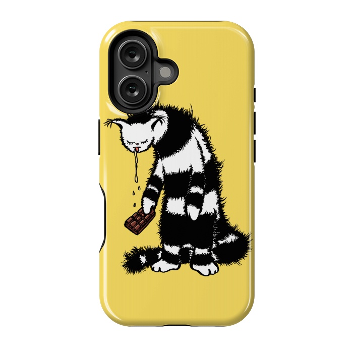 iPhone 16 StrongFit Weird Cat Creature Funny Chocolate Lover  by Boriana Giormova