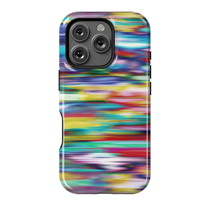 iPhone 16 Pro StrongFit Ikat Blurred Stripes Multicolor by Ninola Design