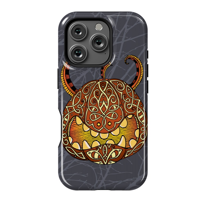 iPhone 16 Pro StrongFit CELTIC HALLOWEEN PUMPKIN by Mangulica