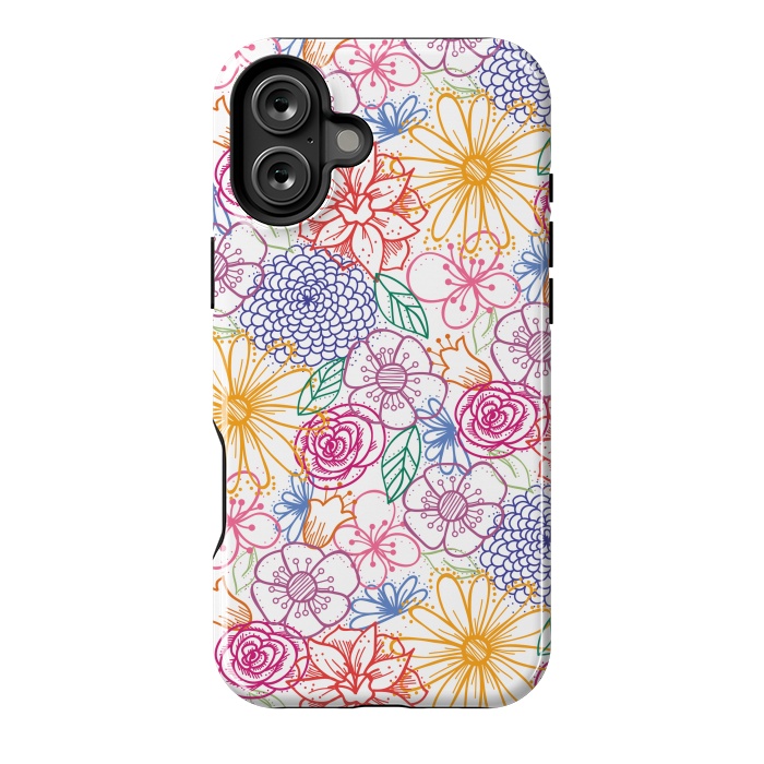 iPhone 16 Plus StrongFit Summer Bright Floral by TracyLucy Designs