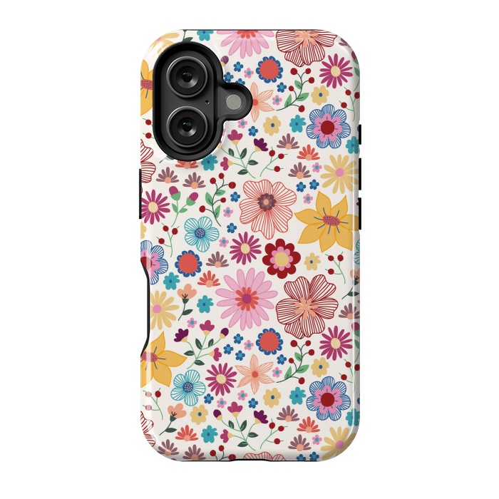 iPhone 16 StrongFit Springtime Wild Bloom by TracyLucy Designs