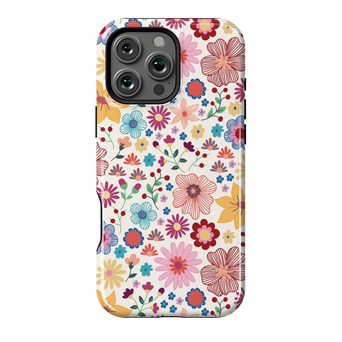 iPhone 16 Pro Max StrongFit Springtime Wild Bloom by TracyLucy Designs