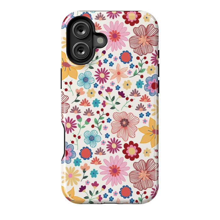 iPhone 16 Plus StrongFit Springtime Wild Bloom by TracyLucy Designs