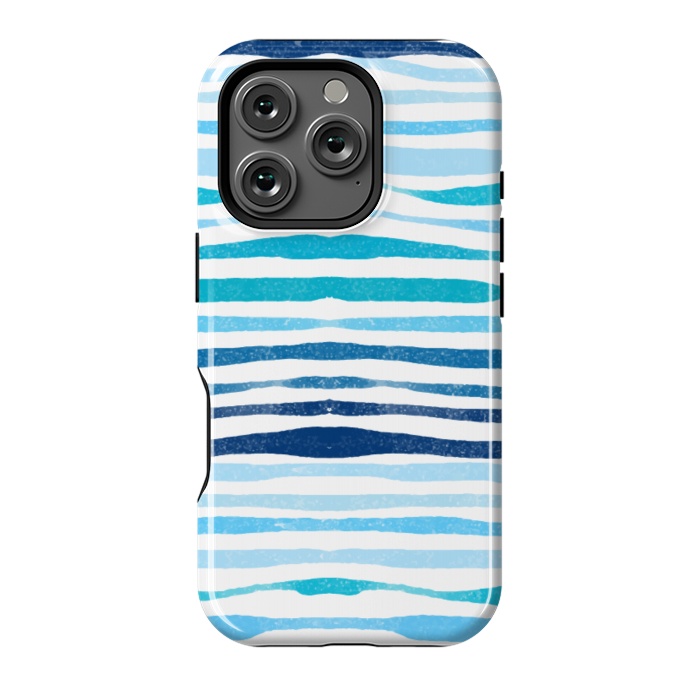 iPhone 16 Pro StrongFit blue waves lines by MALLIKA