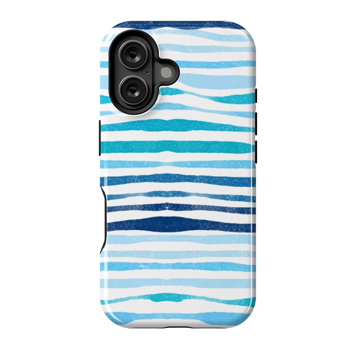 iPhone 16 StrongFit blue waves lines by MALLIKA