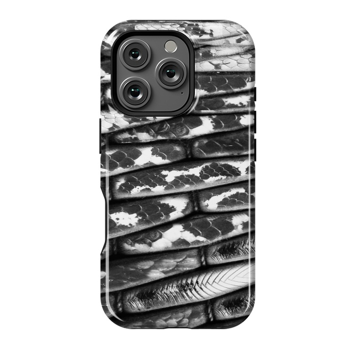 iPhone 16 Pro StrongFit Black and white snake skin pattern by Oana 