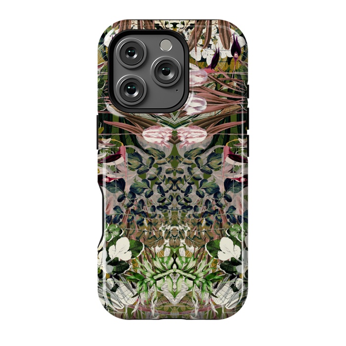 iPhone 16 Pro StrongFit Vintage tulips and foliage botanical pattern by Oana 