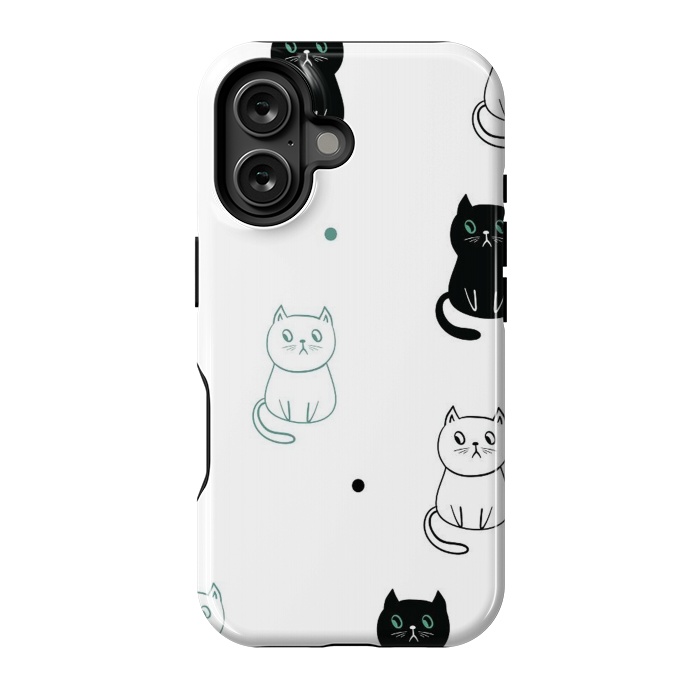 iPhone 16 StrongFit minimal cats by haroulita