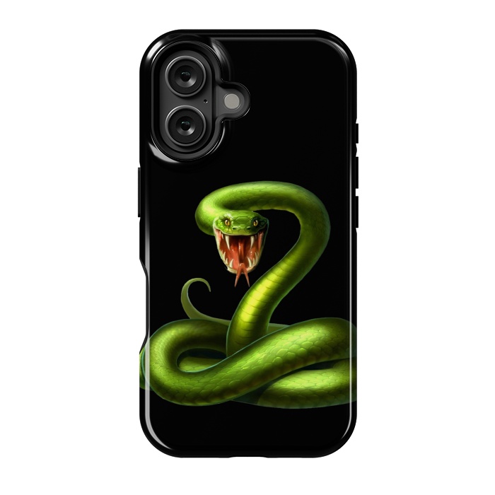 iPhone 16 StrongFit green snake by haroulita