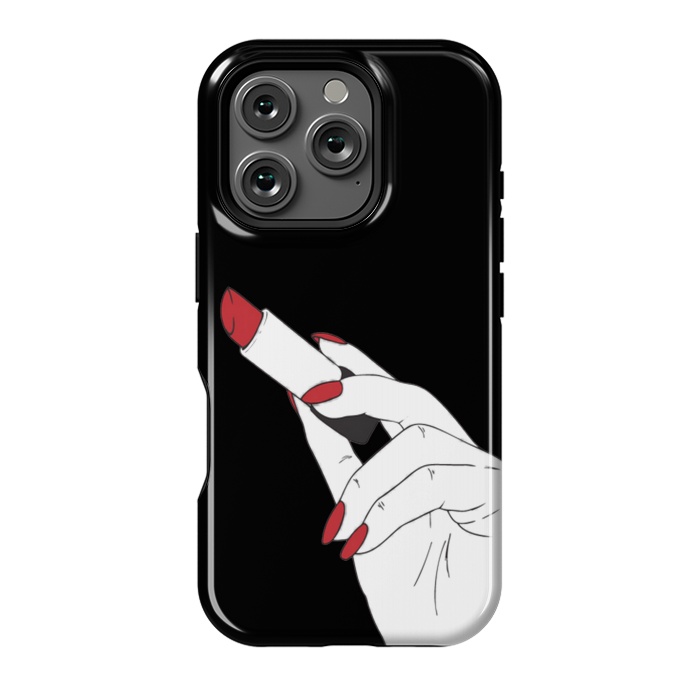 iPhone 16 Pro StrongFit red lipstick by haroulita