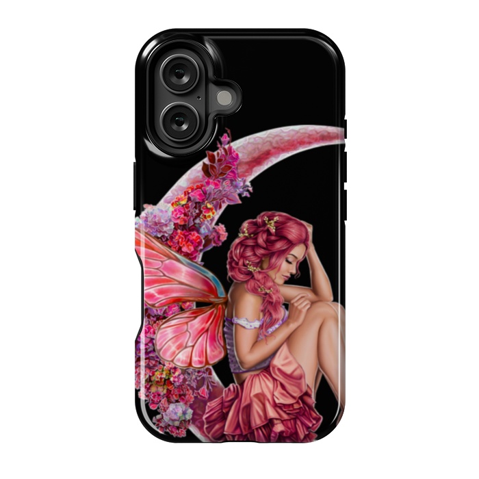 iPhone 16 StrongFit pink moon fairy by haroulita