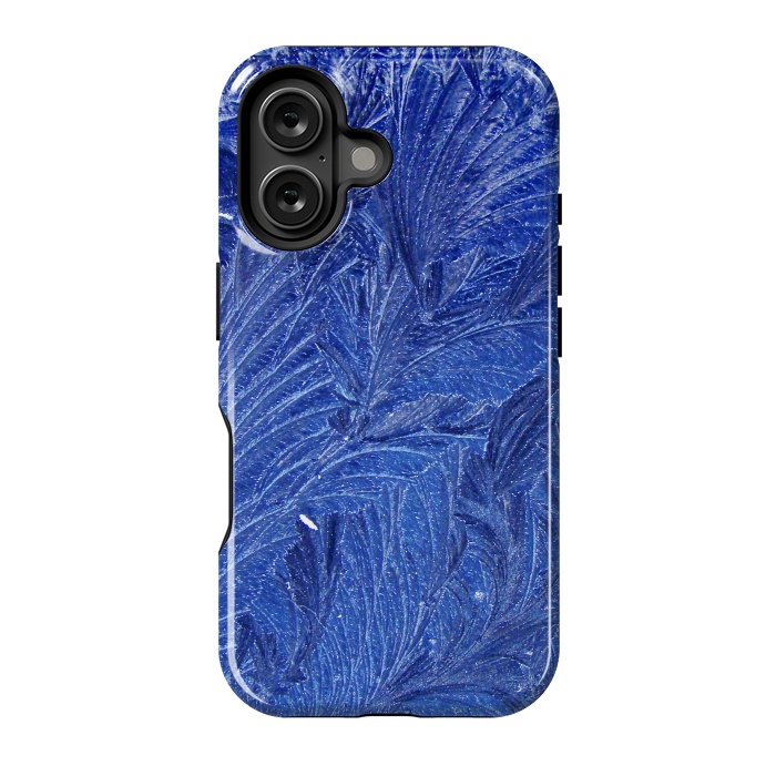 iPhone 16 StrongFit blue shaded leaves by MALLIKA