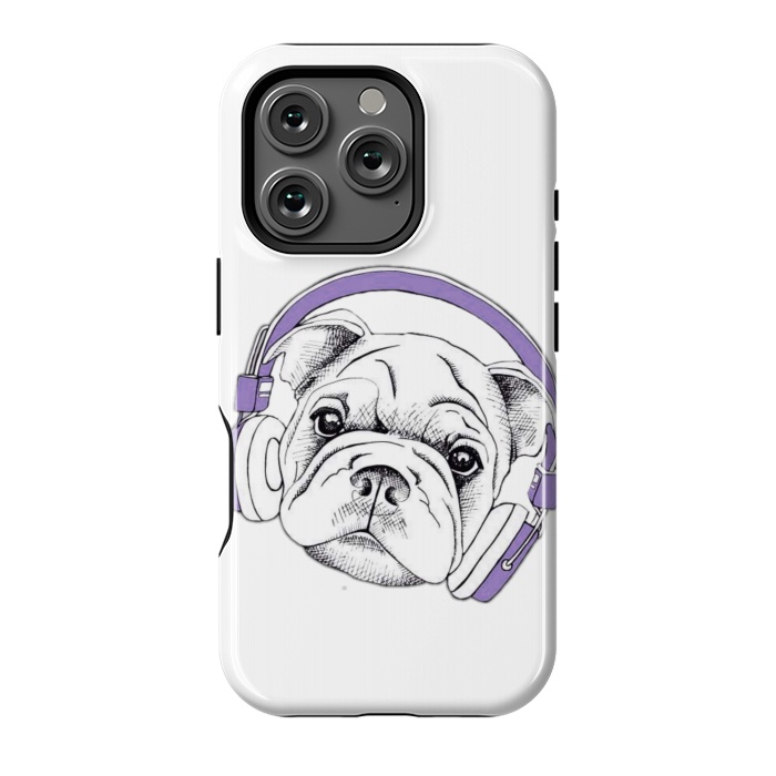 iPhone 16 Pro StrongFit french bulldog listening music by haroulita