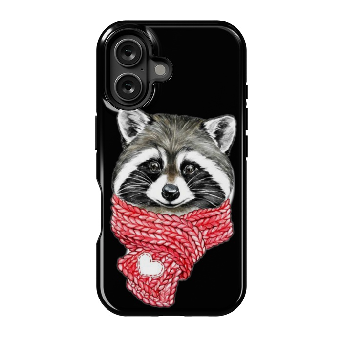 iPhone 16 StrongFit cute Raccoon by haroulita