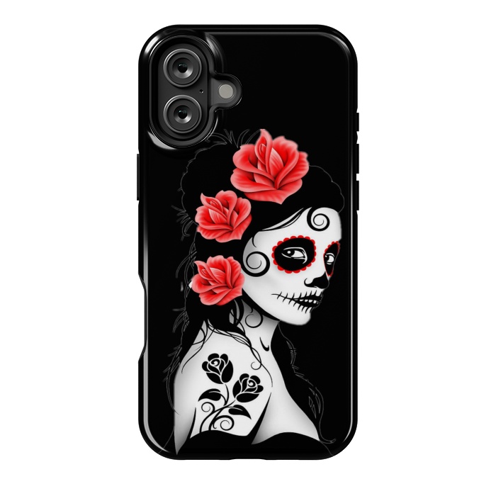 iPhone 16 Plus StrongFit sugar skull woman by haroulita