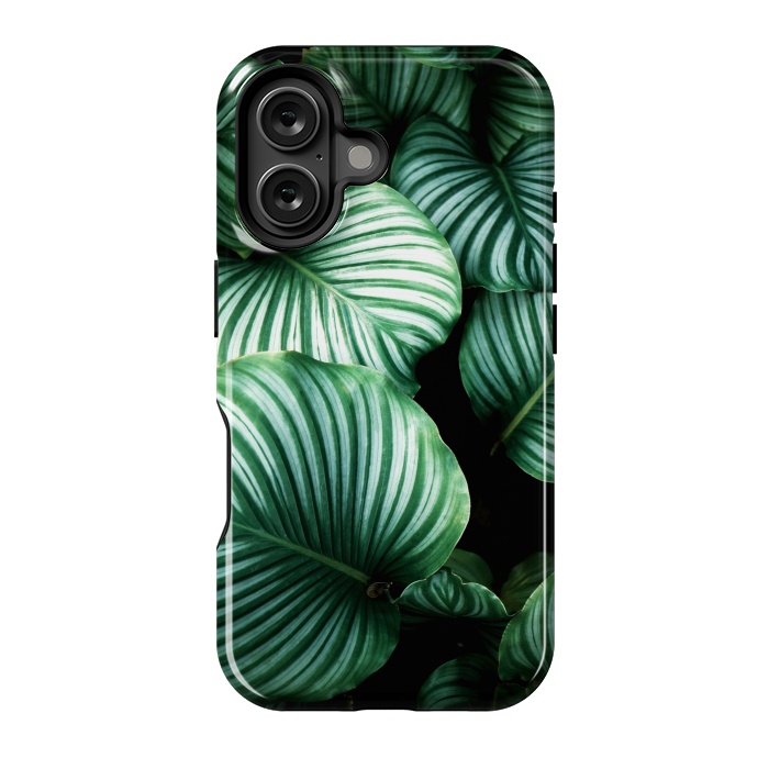 iPhone 16 StrongFit tropical leaves by haroulita