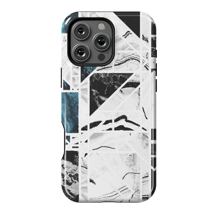 iPhone 16 Pro Max StrongFit Ink brushed marble tiles by Oana 