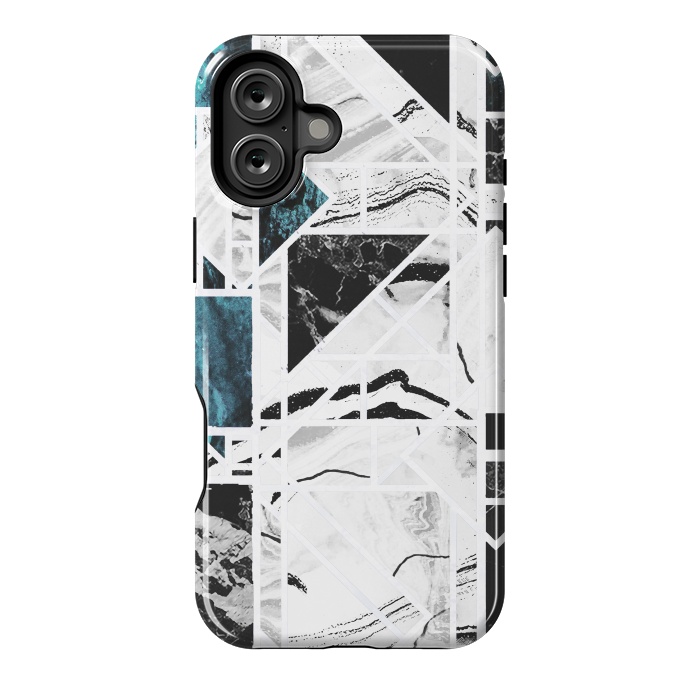 iPhone 16 Plus StrongFit Ink brushed marble tiles by Oana 