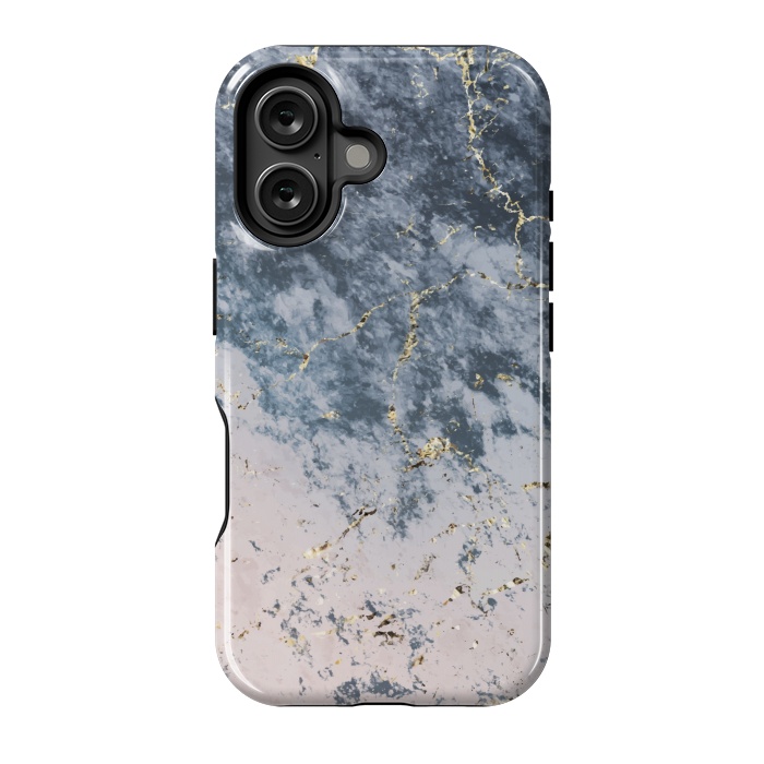 iPhone 16 StrongFit Pink and blue marble by Winston