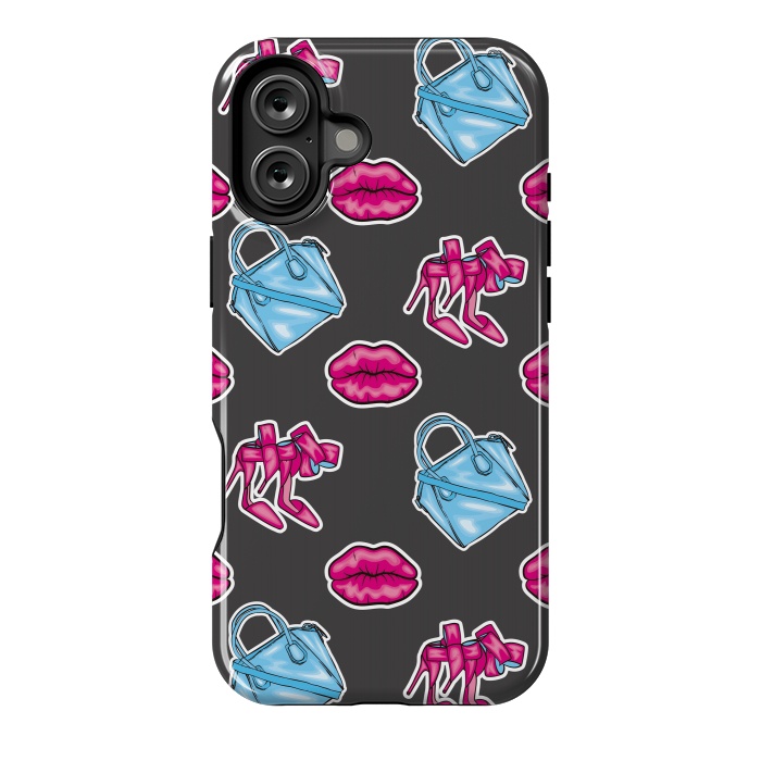 iPhone 16 Plus StrongFit Beautiful background of the lips shoes and bags by ArtsCase