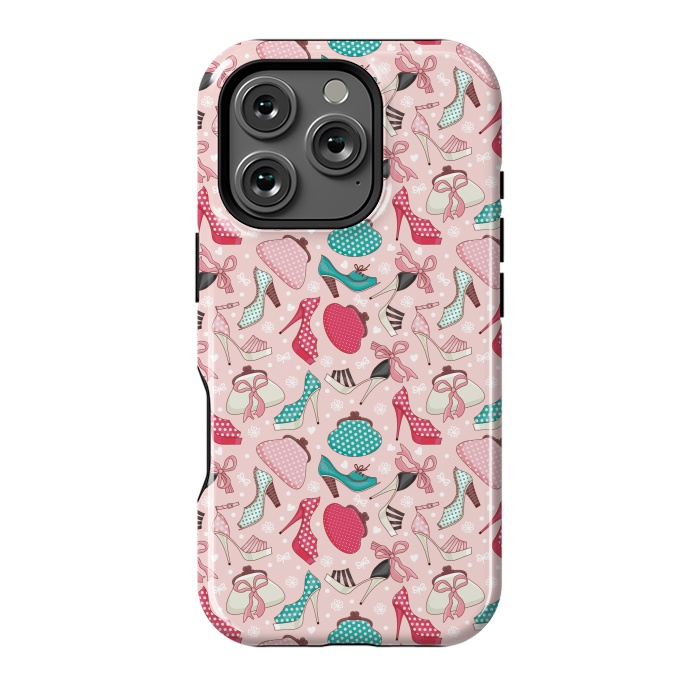 iPhone 16 Pro StrongFit Pattern With Women's Shoes And Handbags by ArtsCase