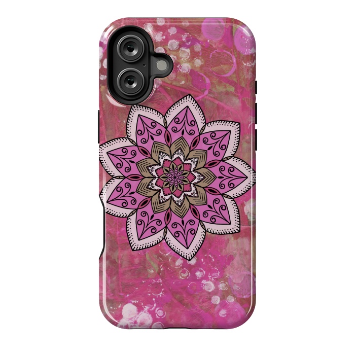 iPhone 16 Plus StrongFit Pink mandala by Winston