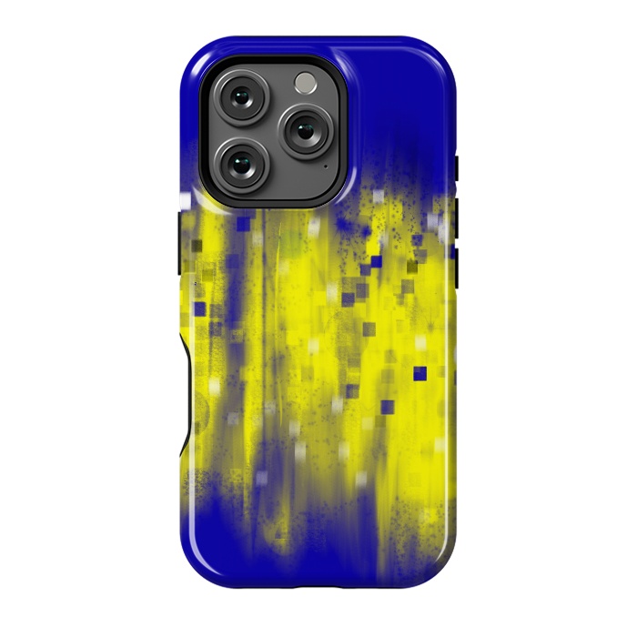 iPhone 16 Pro StrongFit Color blue yellow abstract art by Josie