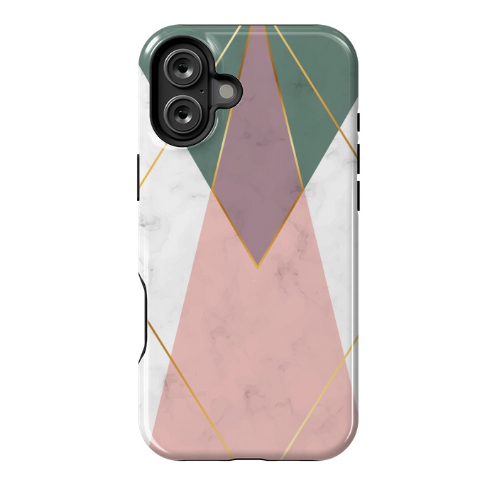 iPhone 16 Plus StrongFit Fashion Marble Design with golden lines by ArtsCase