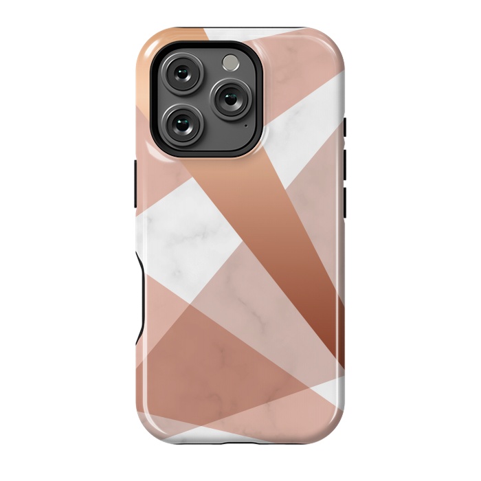 iPhone 16 Pro StrongFit Marble Geometric design with peak figures by ArtsCase