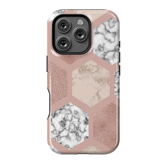 iPhone 16 Pro StrongFit Marble Geometrical abstract design by ArtsCase