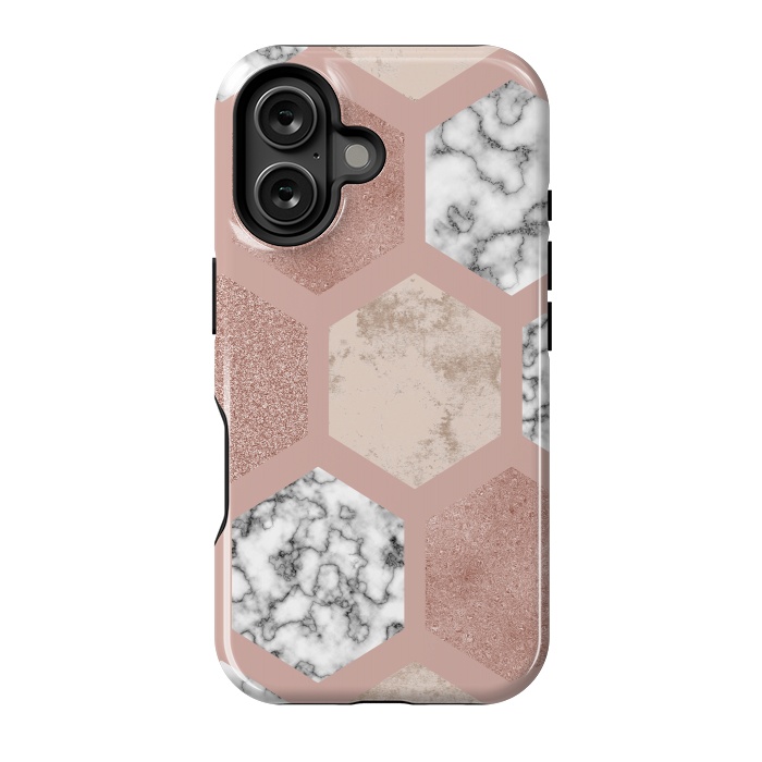 iPhone 16 StrongFit Marble Geometrical abstract design by ArtsCase