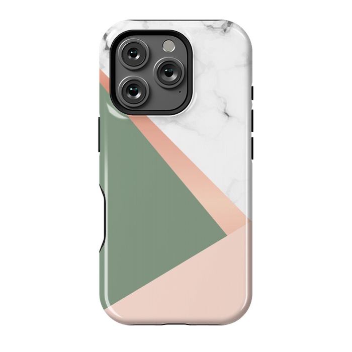 iPhone 16 Pro StrongFit Marble geometric design with triangular image by ArtsCase