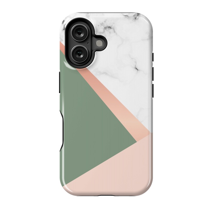 iPhone 16 StrongFit Marble geometric design with triangular image by ArtsCase