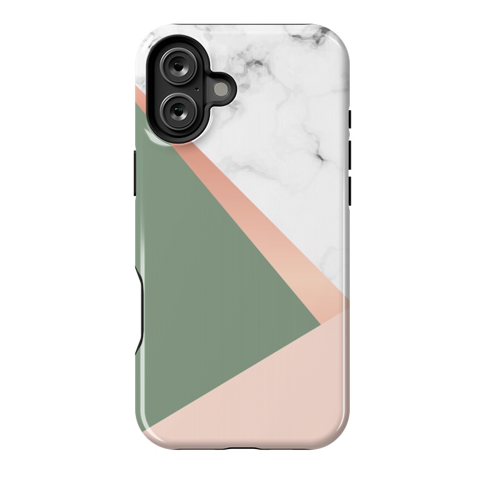 iPhone 16 Plus StrongFit Marble geometric design with triangular image by ArtsCase