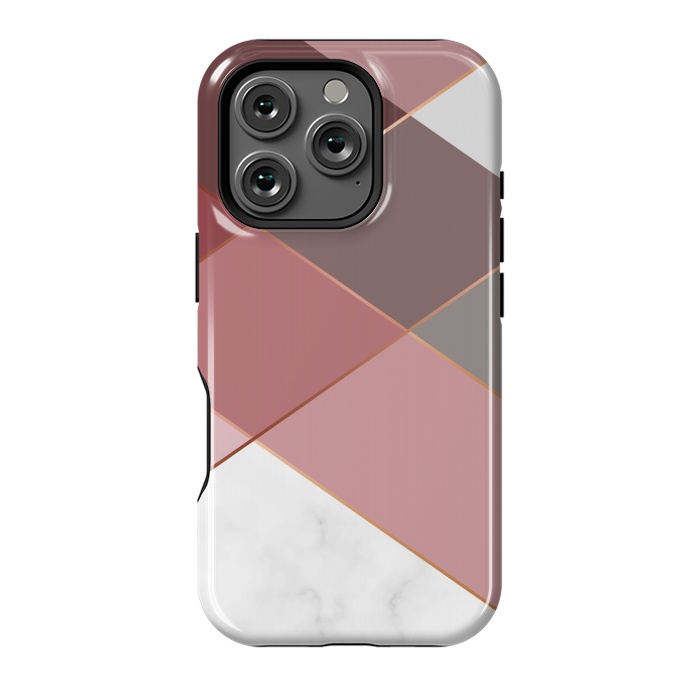 iPhone 16 Pro StrongFit Marble Pattern Polygonal Lines by ArtsCase