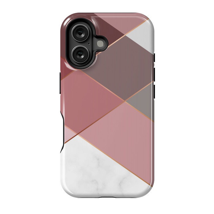 iPhone 16 StrongFit Marble Pattern Polygonal Lines by ArtsCase