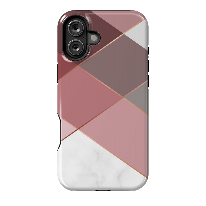 iPhone 16 Plus StrongFit Marble Pattern Polygonal Lines by ArtsCase