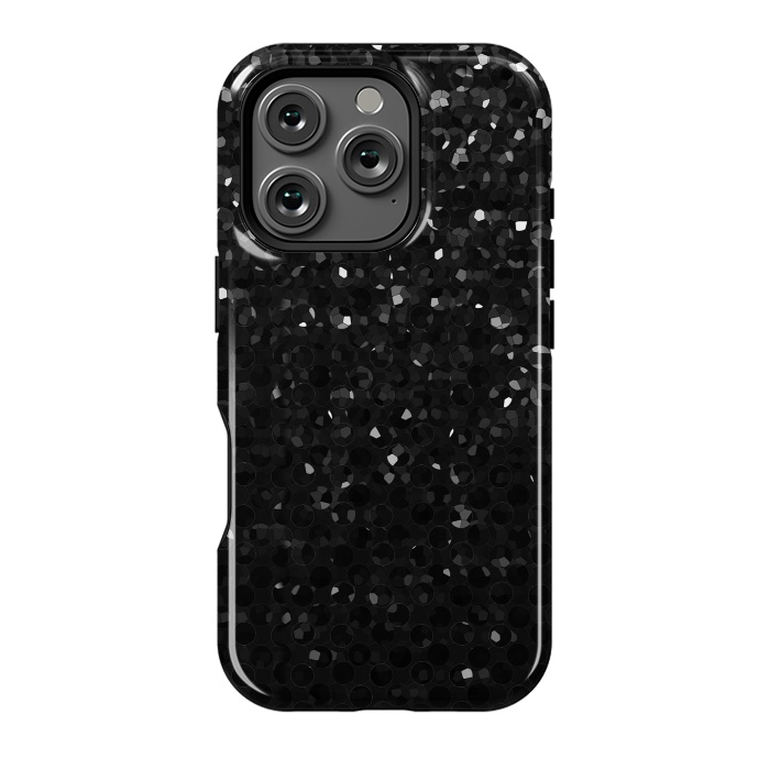 iPhone 16 Pro StrongFit Black Crystal Bling Strass G283 by Medusa GraphicArt