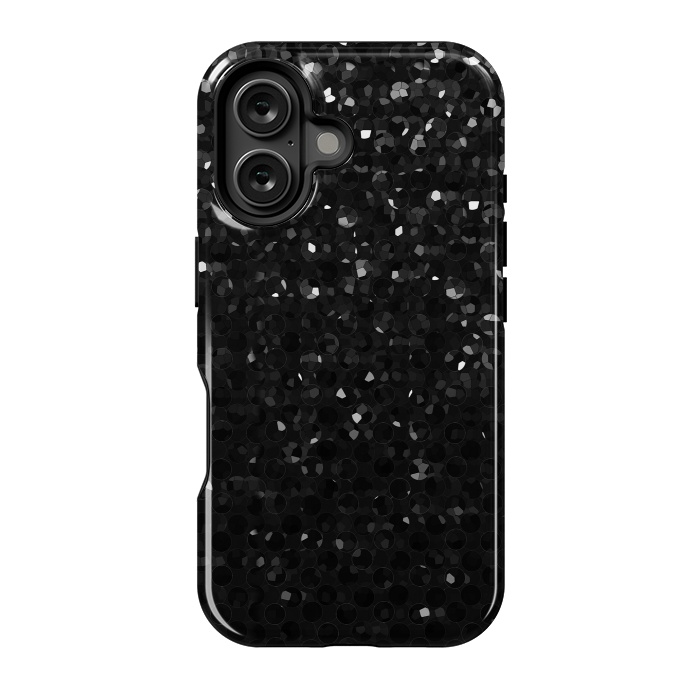 iPhone 16 StrongFit Black Crystal Bling Strass G283 by Medusa GraphicArt