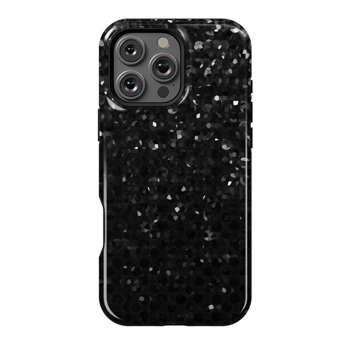 iPhone 16 Pro Max StrongFit Black Crystal Bling Strass G283 by Medusa GraphicArt