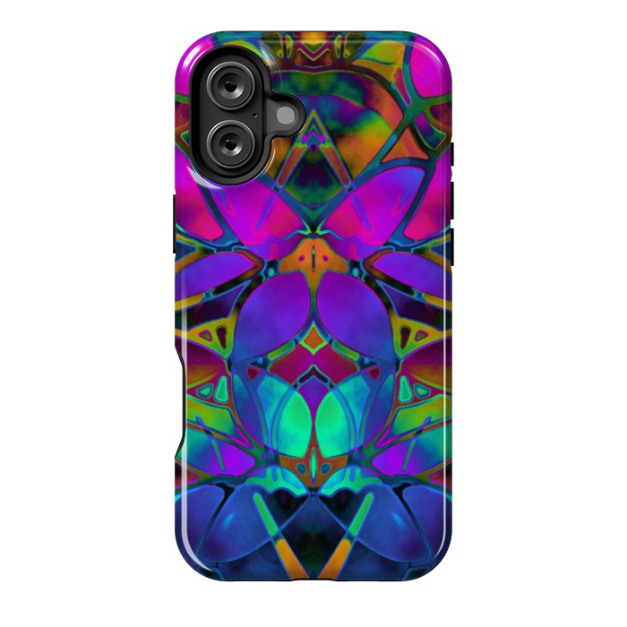 iPhone 16 Plus StrongFit Floral Fractal Art G308 by Medusa GraphicArt