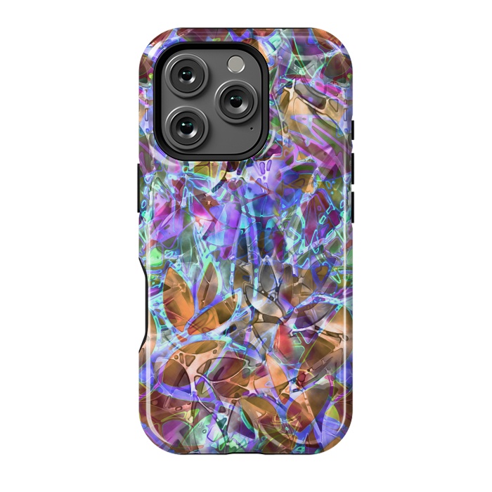 iPhone 16 Pro StrongFit Floral Abstract Stained Glass G268 by Medusa GraphicArt